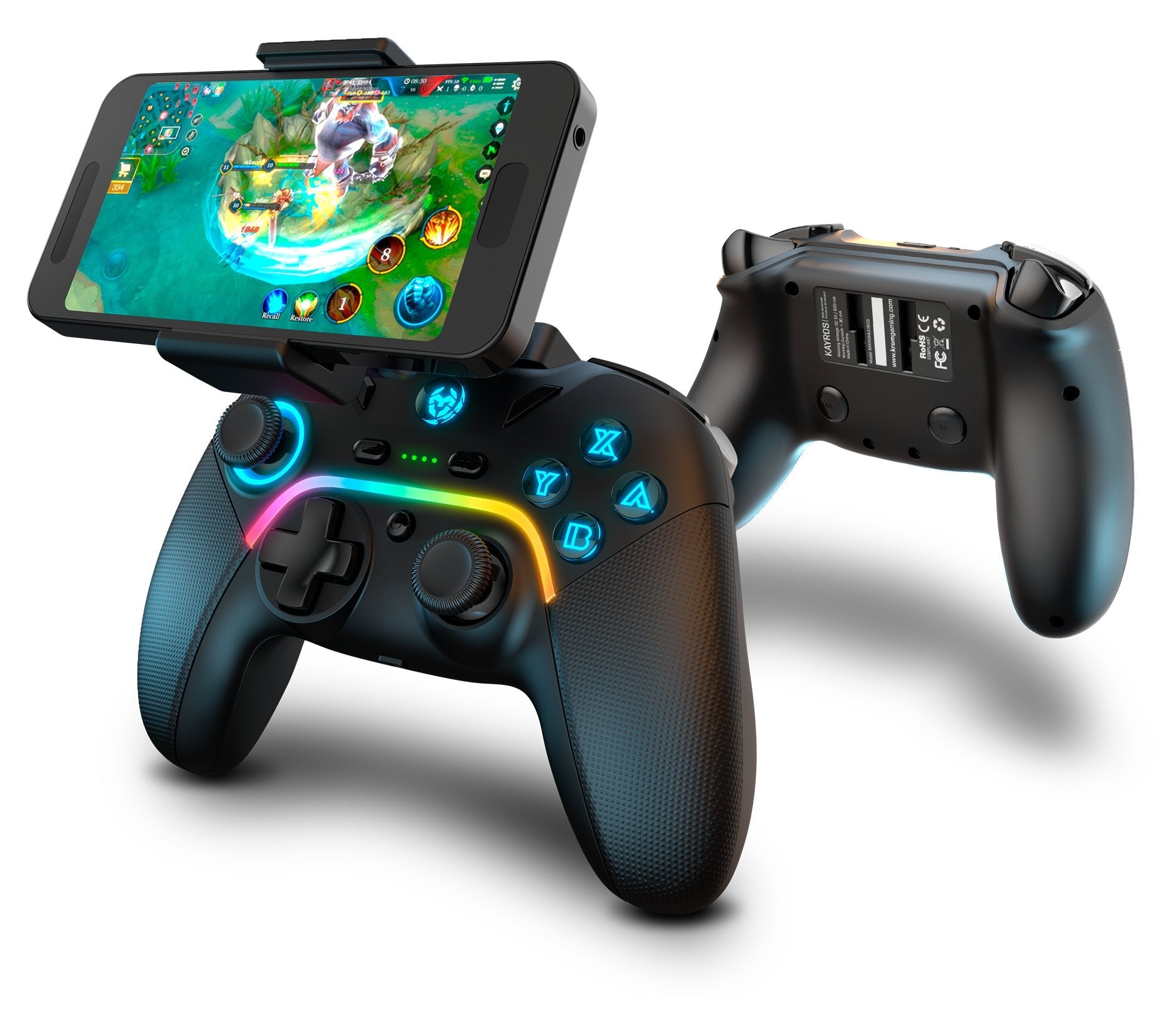 Mando Gamepad Krom Gamming Kayros Argb Pc Switch Android Ios