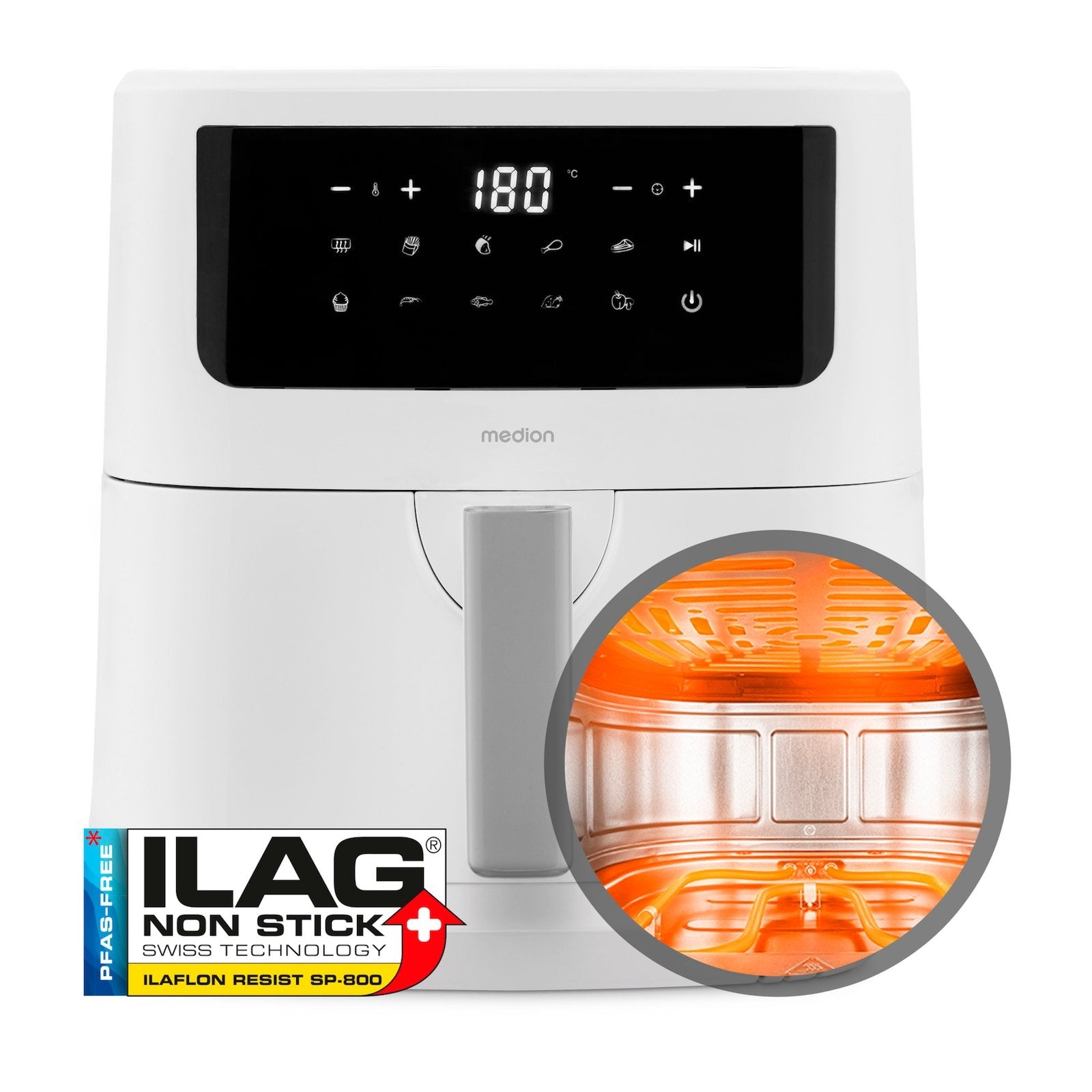 Medion Freidora Life Md 11750 P10 Xl (Blanco (Matt), 2.150 Watt, Korb 6,8 Liter) 50078160