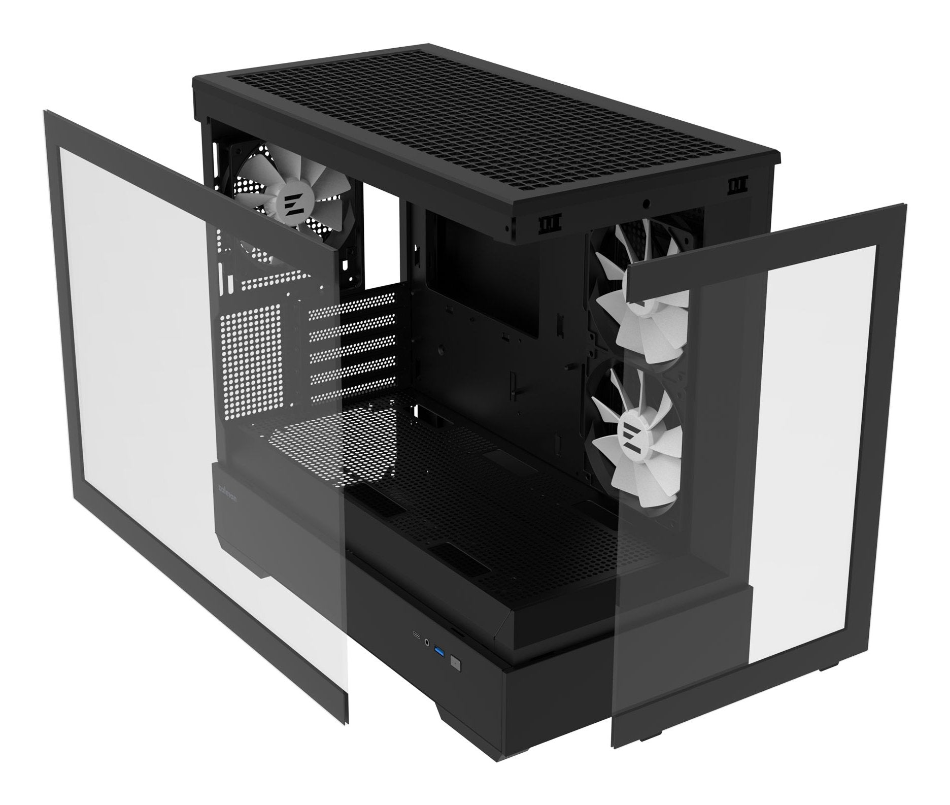 Caja Pc Zalman P30 Matx 3 X Vent 120mm Argb 2xusb 3.0 Negro S/N Fuente