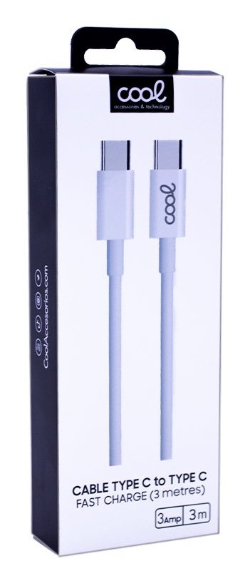 EAN 8434847070162 - COOL Accesorios 8434847070162 cable USB 3 m USB C Blanco imagen 3