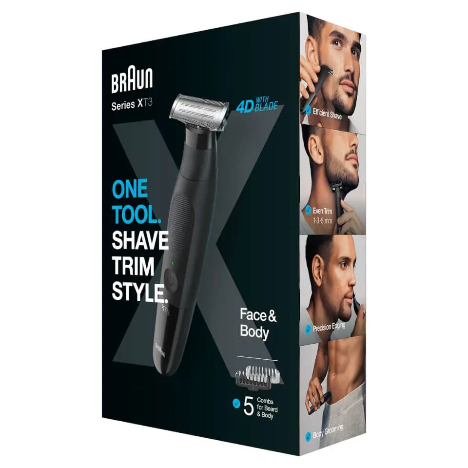 Recortadora De Barba Braun Series Xt3 - Xt3200 Face + Body, Bartschneider Xt3200