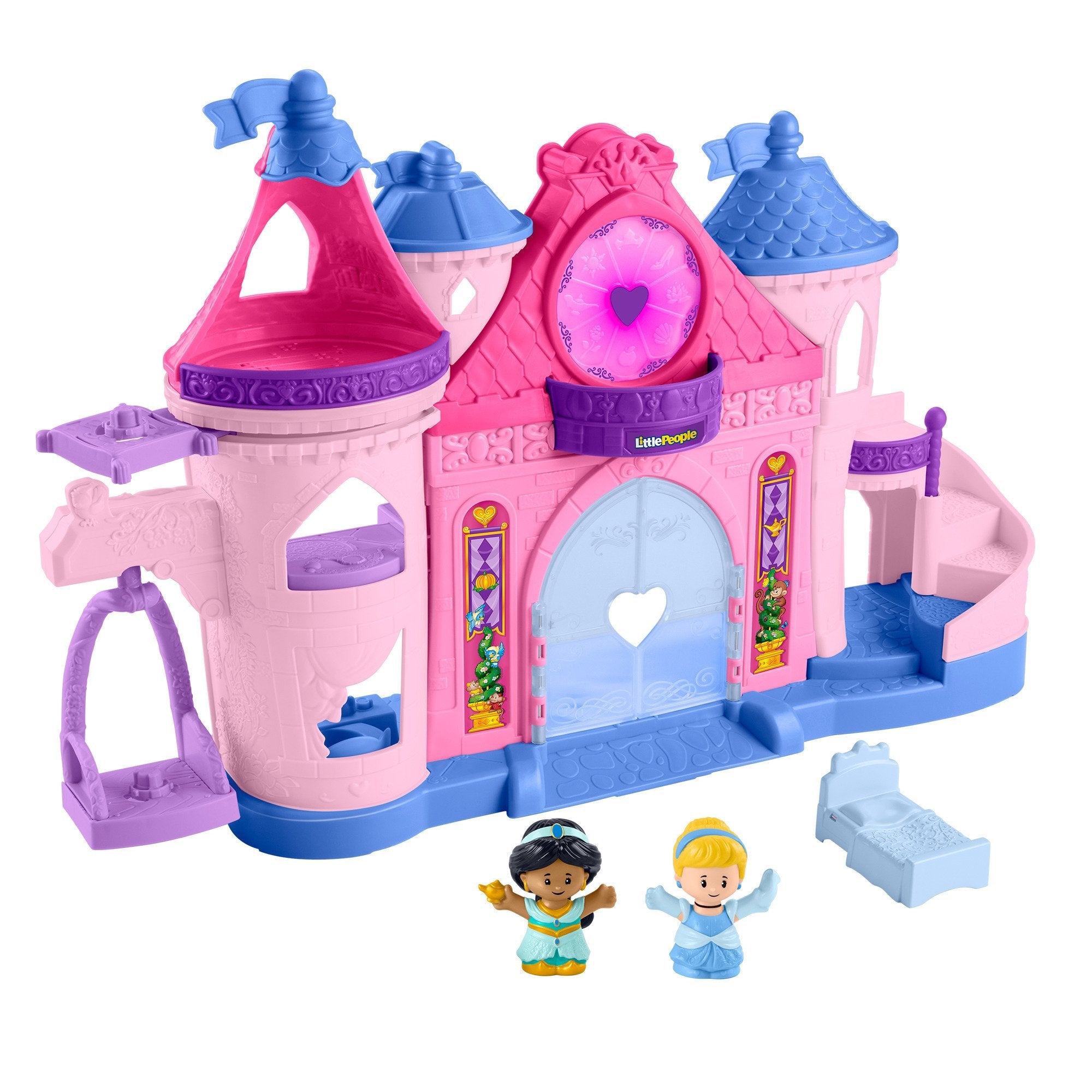 Fisher-Price - Disney Princess Little People, Conjunto De Juego Magical Lights & Dancing Castle, Bebés +1 Año (Mattel Hnd55)