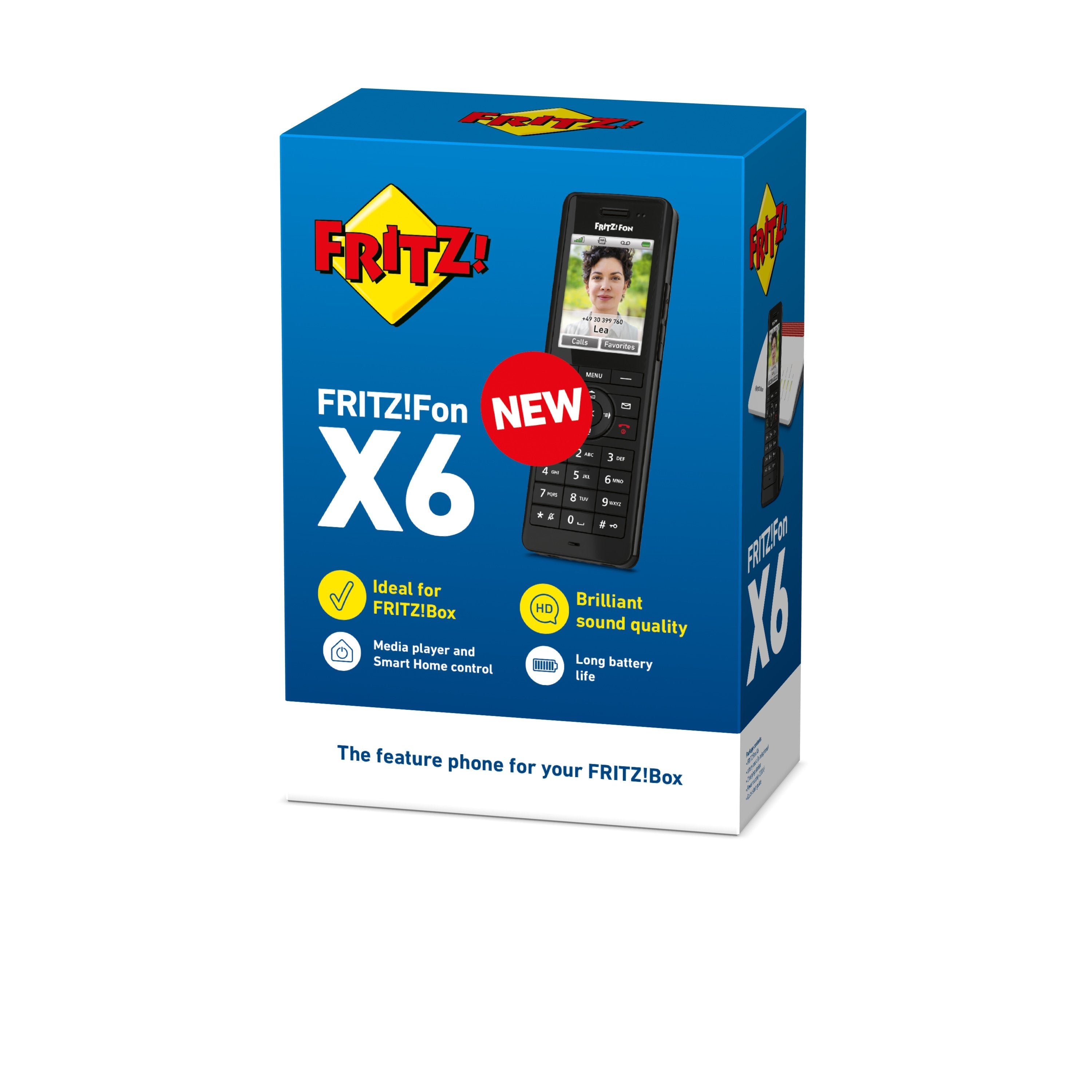 Fritz!Fon X6 Int Teléfono Dect Identificador De Llamadas Negro