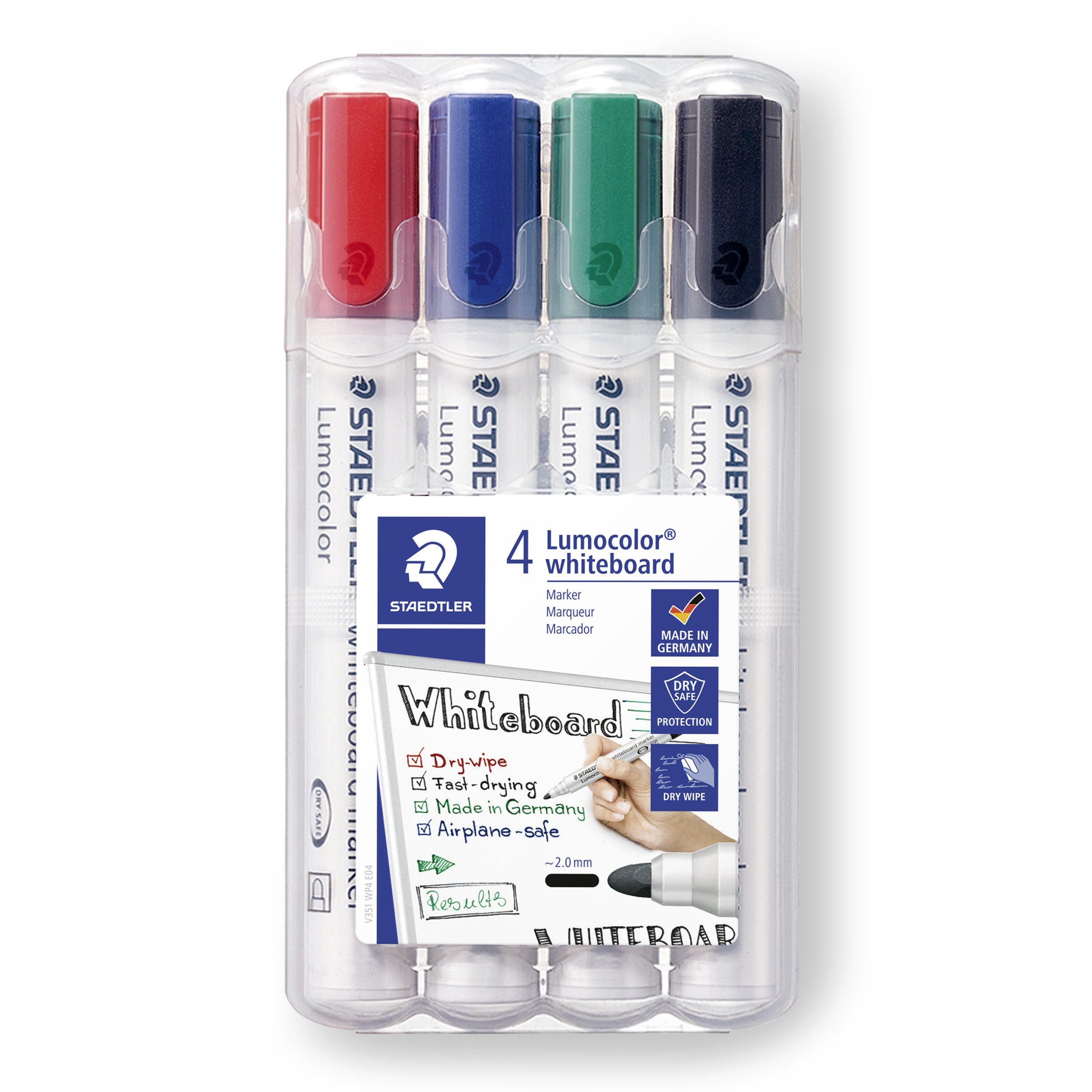 EAN 4007817328934 - Staedtler Lumocolor marcador 4 pieza(s) Punta redonda Negro, Azul, Verde, Rojo imagen 2