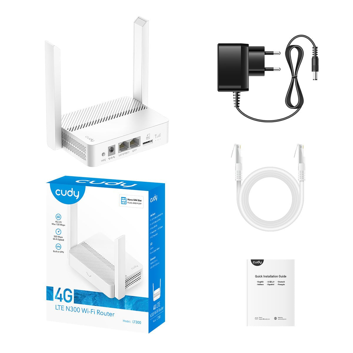 EAN 6971690790349 - Cudy LT300 router inalámbrico Ethernet rápido Banda única (2,4 GHz) 4G Blanco imagen 4