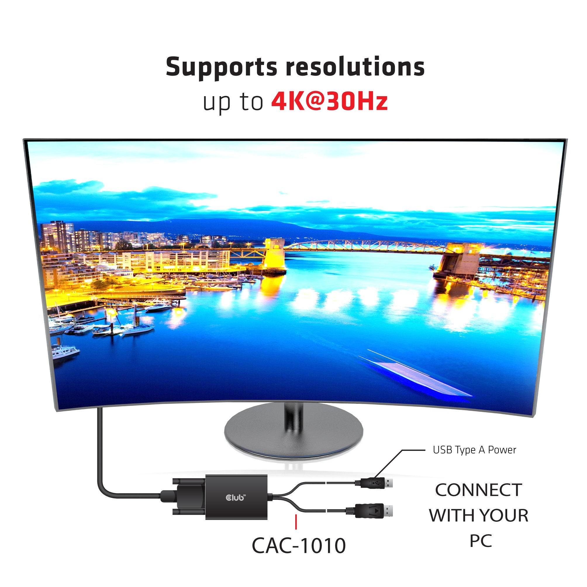 EAN 8719214471361 - CLUB3D cac-1010 Displayport/usb DVI-I Daul link Negro, Blanco imagen 5