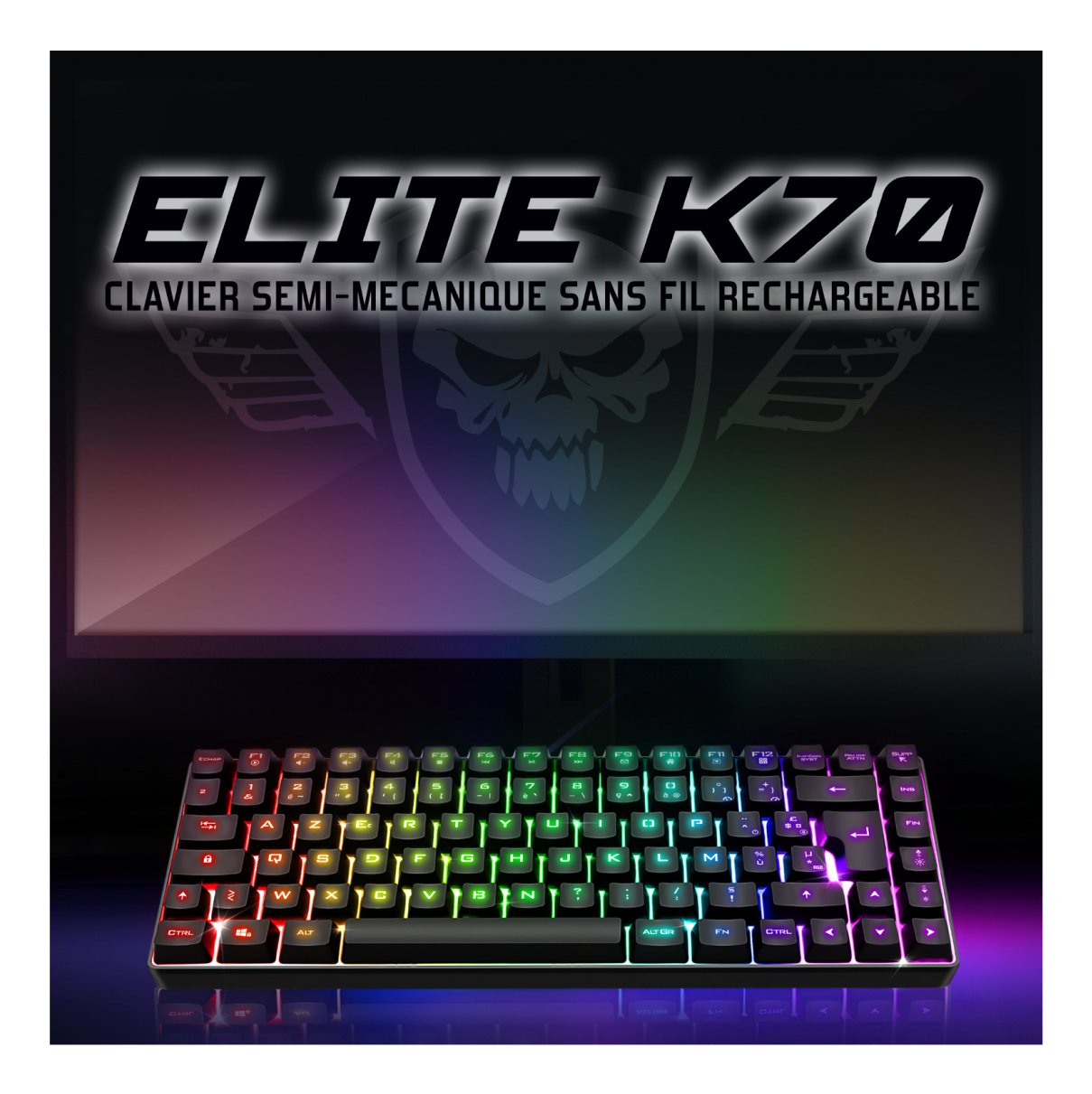 Teclado Español Semi-Mecanico Spirit Of Gamer Elite K70 Rgb Inalambrico