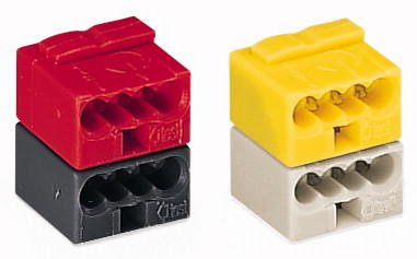Wago 243-212 4-Leiter-Buchsenklemme,Push Wire , 0,8 Mm,Lichtgrau Gelb