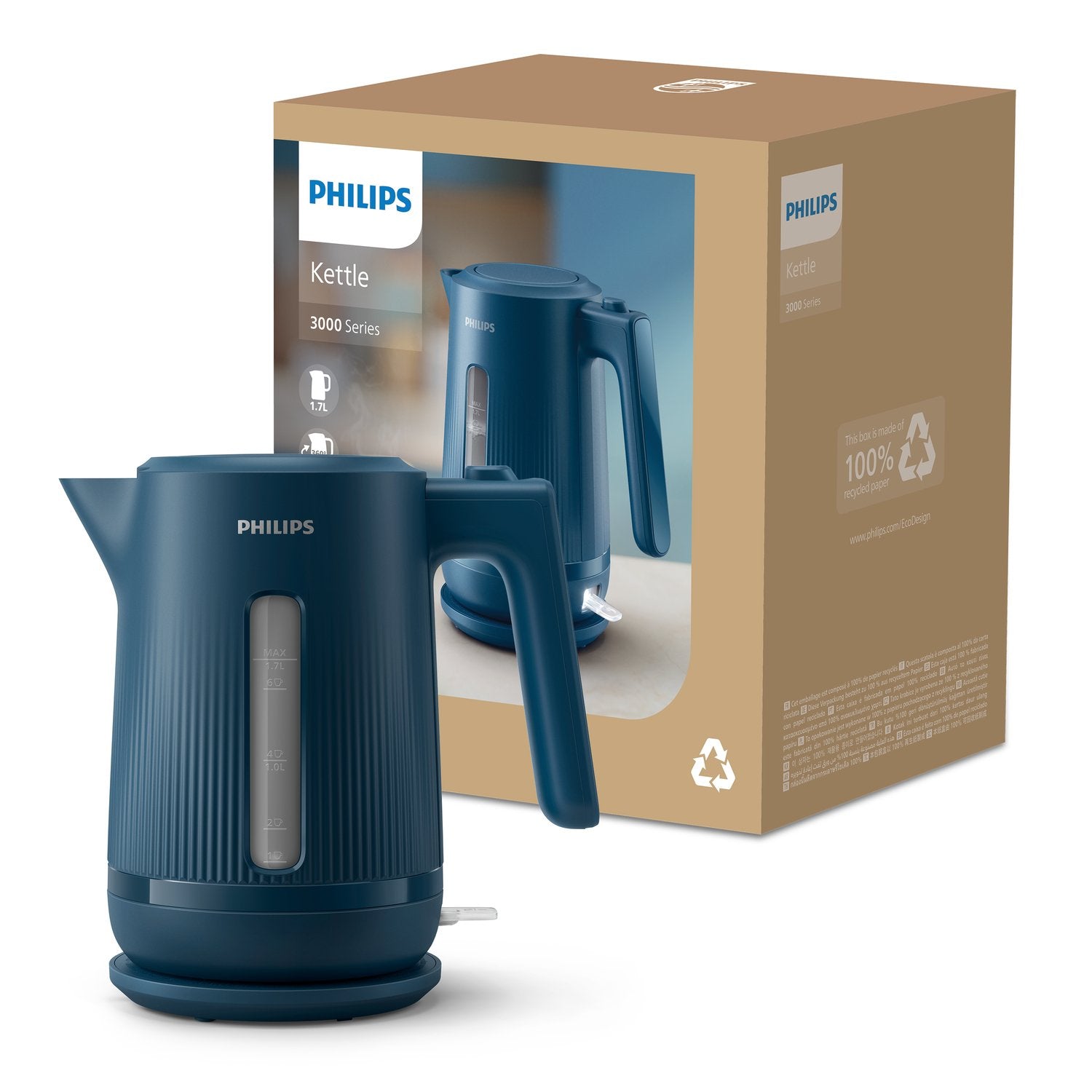 EAN 8720389037276 - Philips 3000 series HD9411/70 tetera eléctrica 1,7 L 2200 W Azul imagen 2