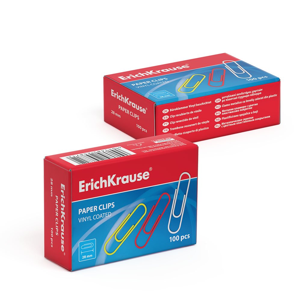 Erichkrause Clips De Colores Con Recubrimiento De Plastico - Alambre De Acero De Alta Calidad - Resistente A La Corrosion - Color Variado