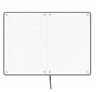 Oxford Cuaderno Cosido Signature 80h A5 1 Línea Cierre C/Goma Tapa Extradura Negro