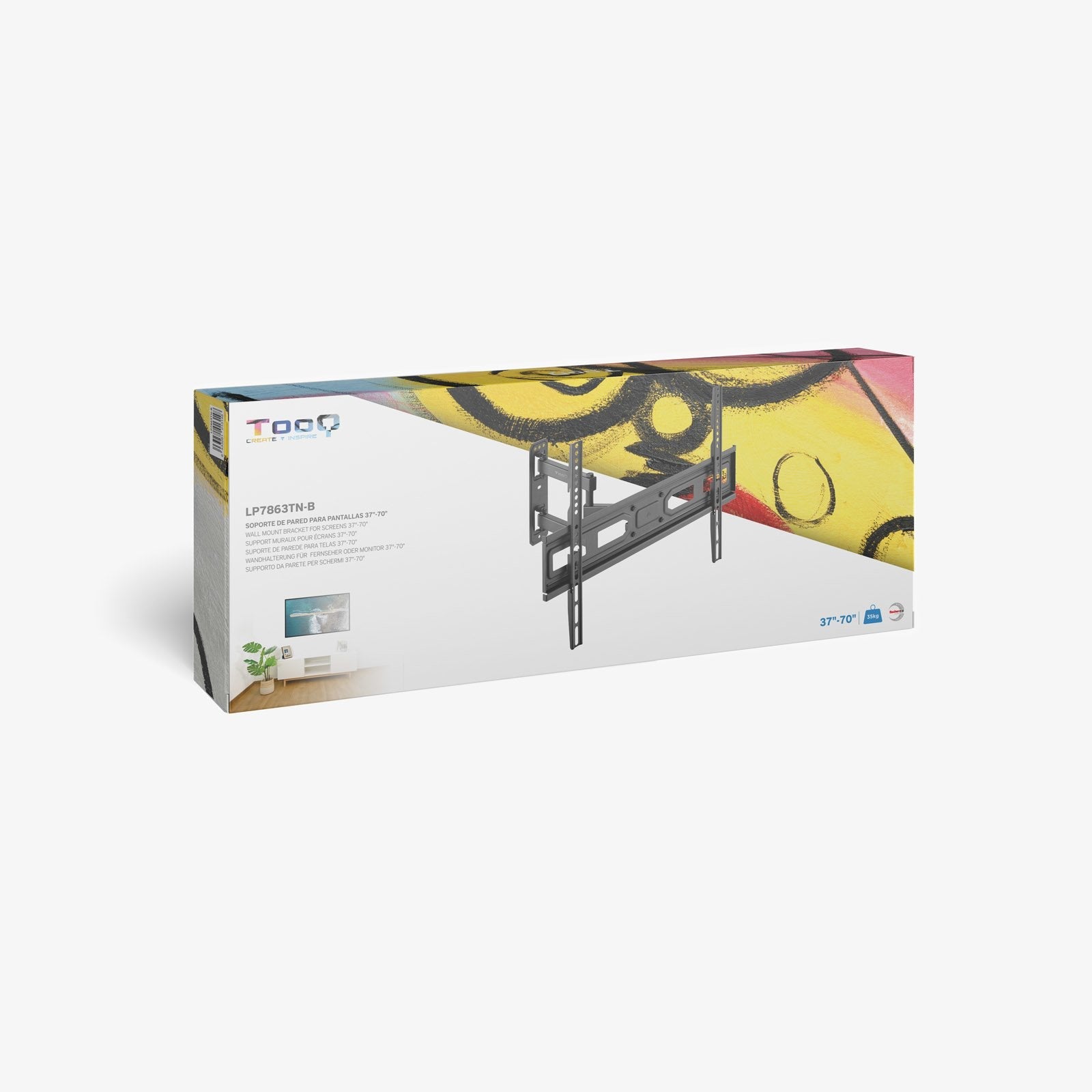 Tooq Soporte Pared Pantallas 37-70" Gira/Incli - Negro