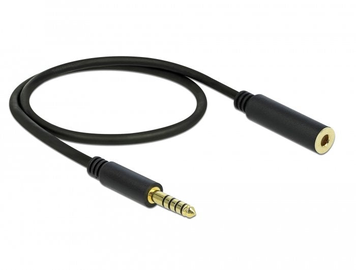 Delock Verlängerungscable Klinke 4,4 Mm 5 Pin Stecker Zu Buchse 0,5 M Schwarz