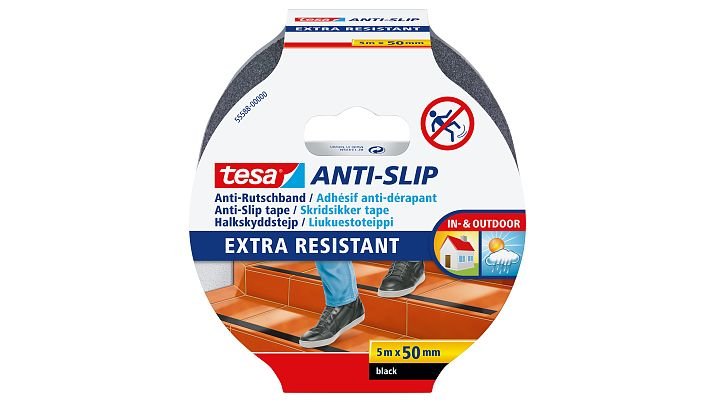 Cinta Antideslizante Tesa 5m 50mm Negra
