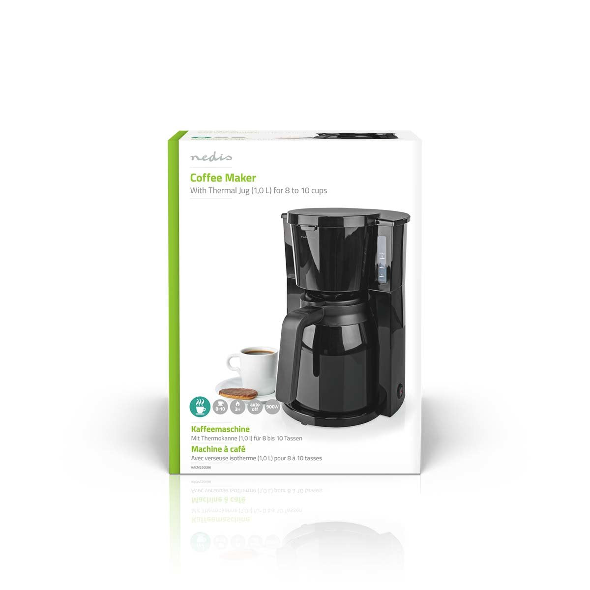 Nedis Cafetera Cafe Filtrado 1.0 L 8 Copas Negro