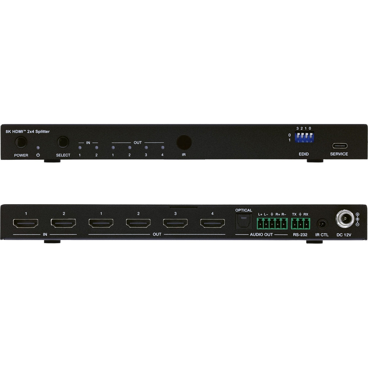 Splitter Hdmi 2x4 Puertos 8k 60hz Inline 2x4, Hdmi 8k/60hz (4k120hz)