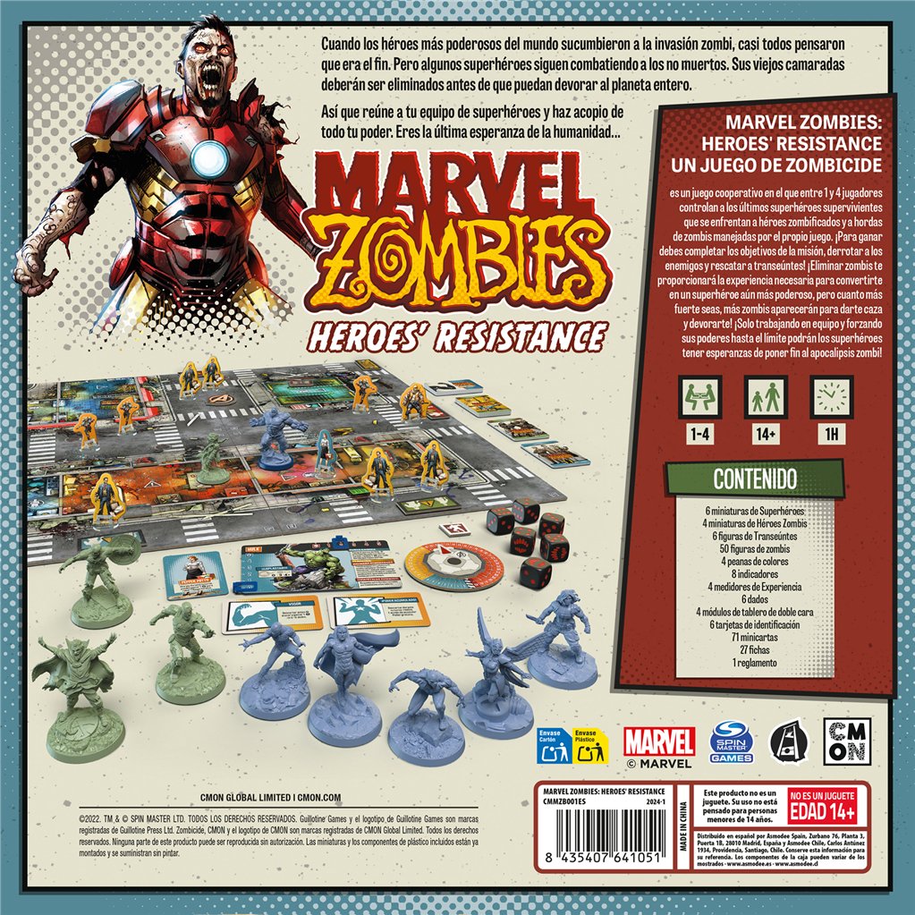 Juego De Mesa Marvel Zombies Heroes Resistance Edad Recomendada 14 Años