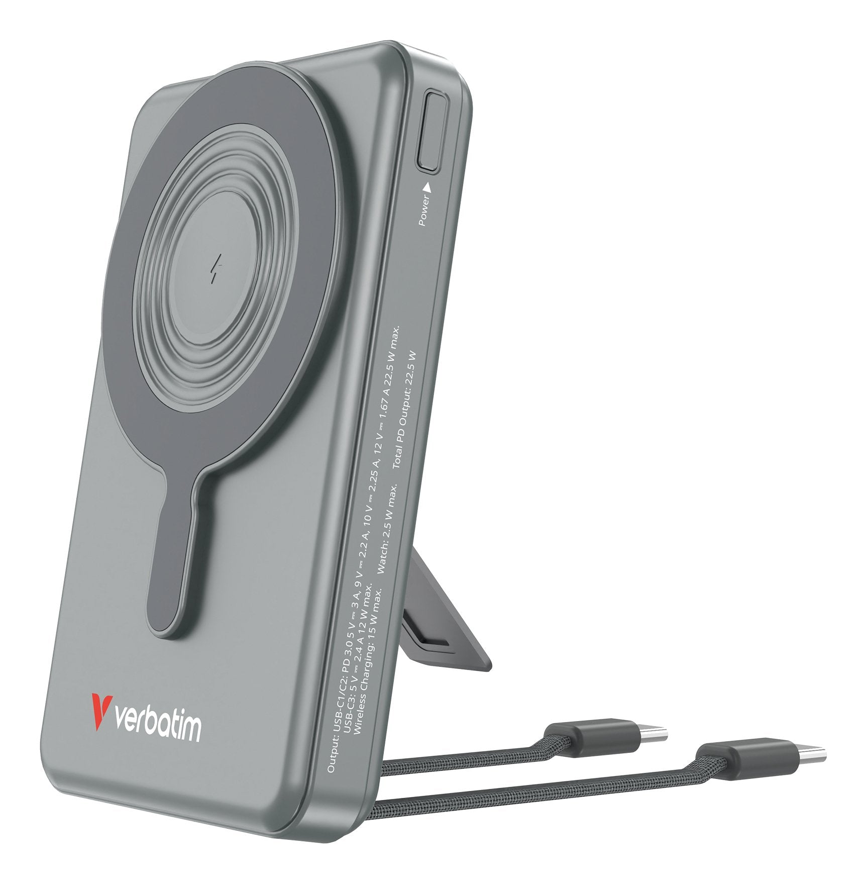 EAN 0023942322726 - Verbatim 32272 batería externa Polímero de litio 10000 mAh Cargador inalámbrico Gris imagen 1