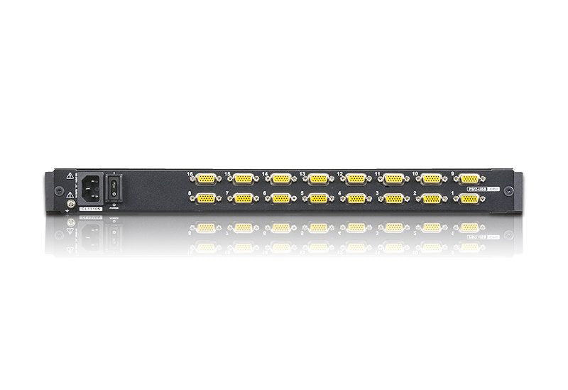 Aten Desktop Kvm 16-Port 19" Lcd Kvm Switch (Usb - Ps/2 Vga) Cl1316 - 16 X Sphd-17, 1 X Rj-11, Ac Ps/2, Usb, Lcd 1280×1024 @ 75 Hz, Ddc2b, 12.58 Kg