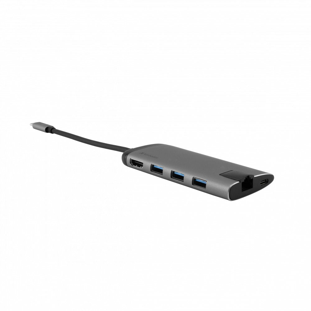 Usb Hub Verbatim Usb-C 3.1 6-Port Portable Grey 3xusb 3.0, Hdmi, Usb-C, Ethernet, Sd/Microsd