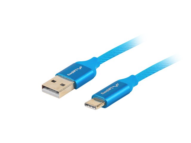 Cable Lanberg Ca-Usbo-22cu-0018-Bl Conector Usb Tipo-C Macho A Usb A-Macho Soporta Carga Rapida 3.0 1.8m Azul