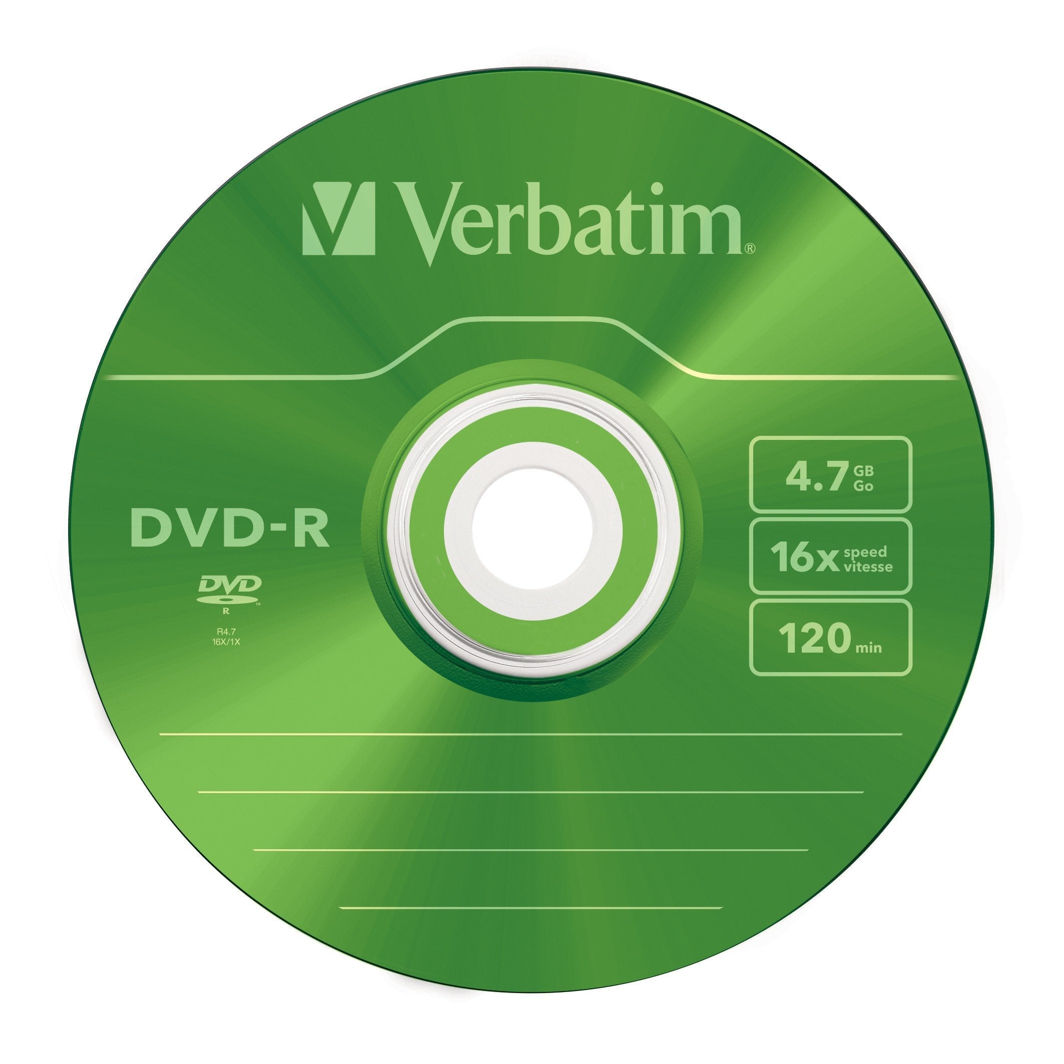Verbatim Dvd-R 120 Min. 4.7gb 16x 5-Pack Slim Jewelcase Datalife Plus, Color Surface