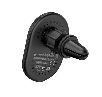 Cargador Inalámbrico Rápido, Coche, Qi, 5v/9v/12v, Negro Cable Usb Type-Cc, 1m, Negro