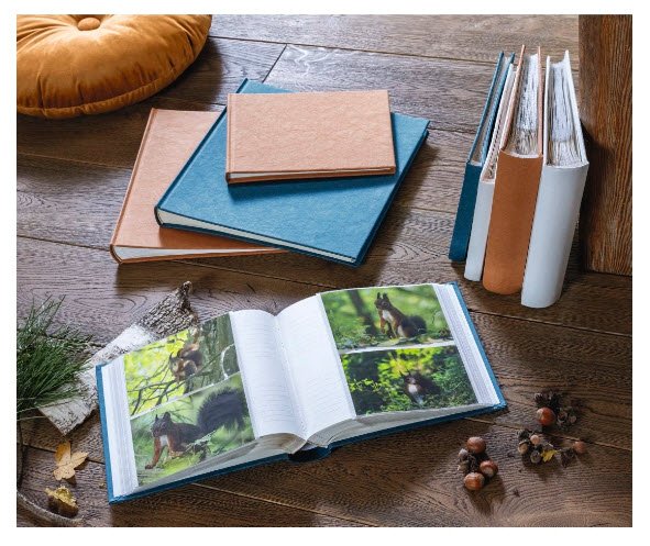 Hama Wrinkled Buchalbum 24x17 36 Weisse Seiten, Braun 7614