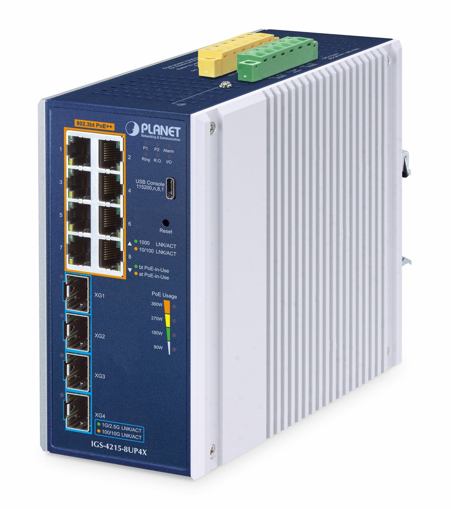 Planet Indumrial L2 L4 8-Port Poe++ Managed Switch Igs-4215