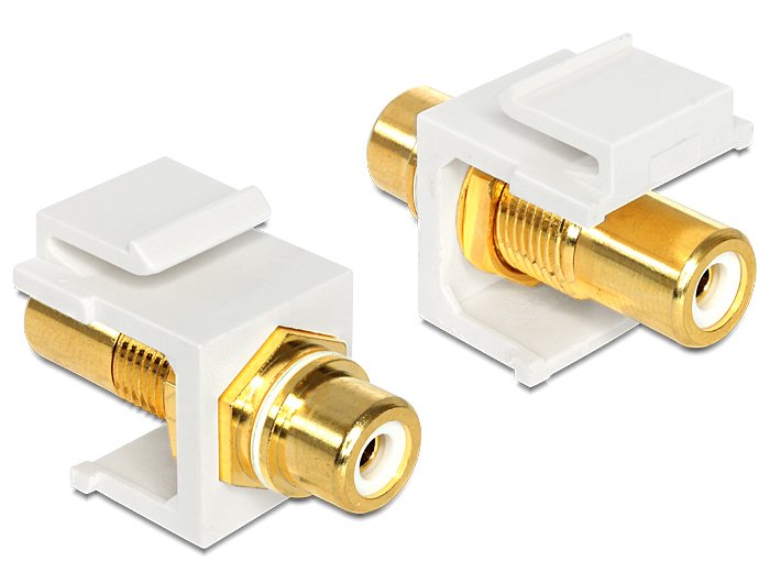 Keystone Modul Cinch Buchse > Cinch Buchse Chapado En Oro Weiss Weiss