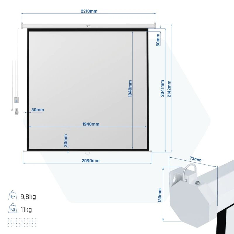 EAN 8435364308929 - iggual PSIES200 pantalla de proyección 2,82 m (111") 1:1 imagen 2
