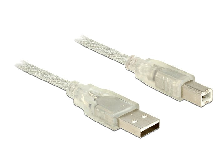 Delock Cable Usb 2.0 Type-A Male > Usb 2.0 Type-B Male 2 M Transparent