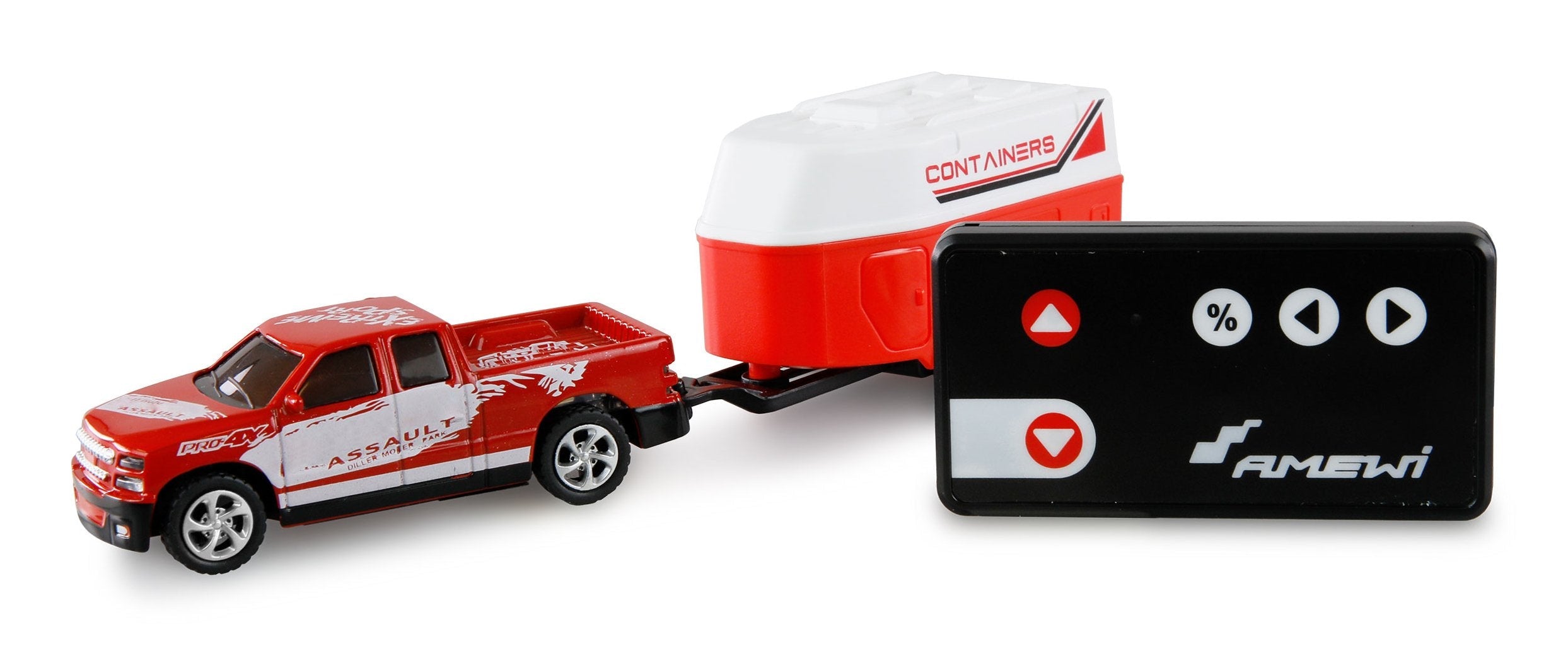 Amewi Rc Pickup Die Cam Con Pferdeanhänger 1:64 Rtr Rot