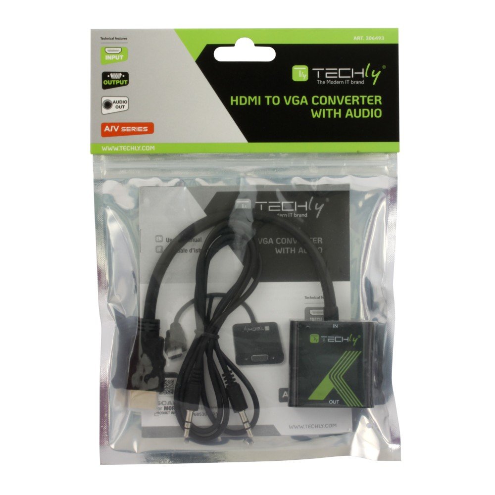 Techly Hdmi -> Vga+3.5mm M/F Negro