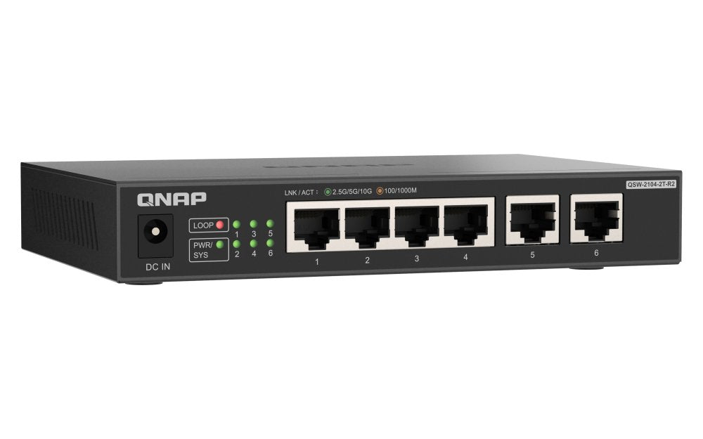 EAN 4711103085738 - QNAP QSW-2104-2T-R2 switch No administrado 10G Ethernet (100/1000/10000) Escritorio Negro imagen 5