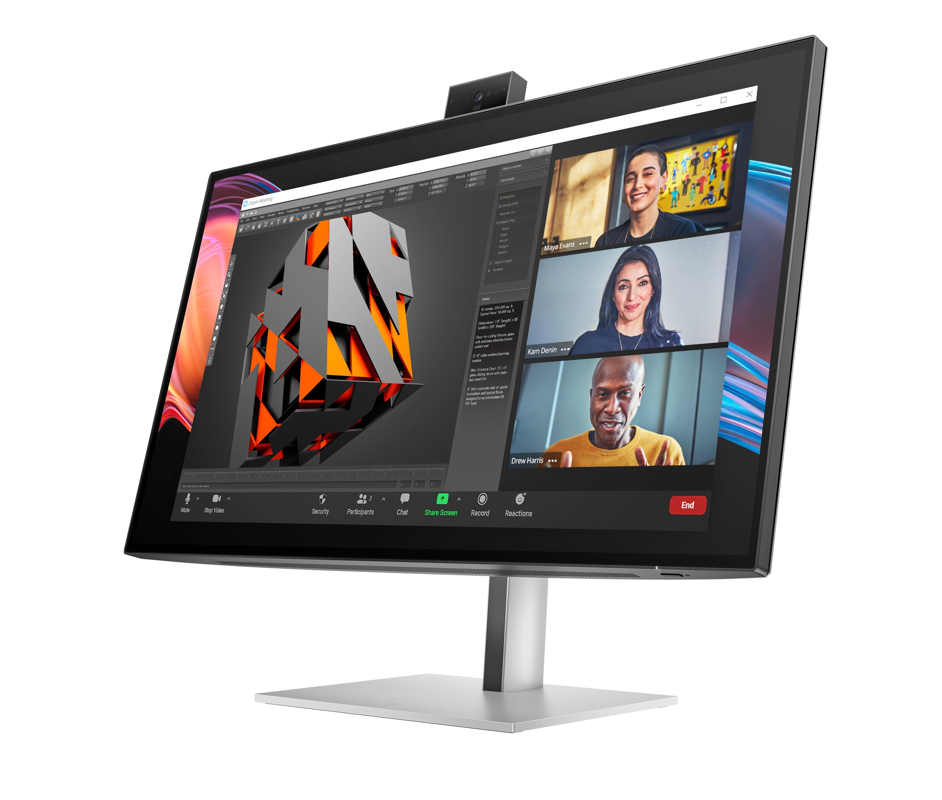 EAN 5715063748886 - HP Series 7 Pro 27 inch 4K Conferencing Monitor - 727pm PVC Free pantalla para PC 68,6 cm (27") 3840 x 21 imagen 3