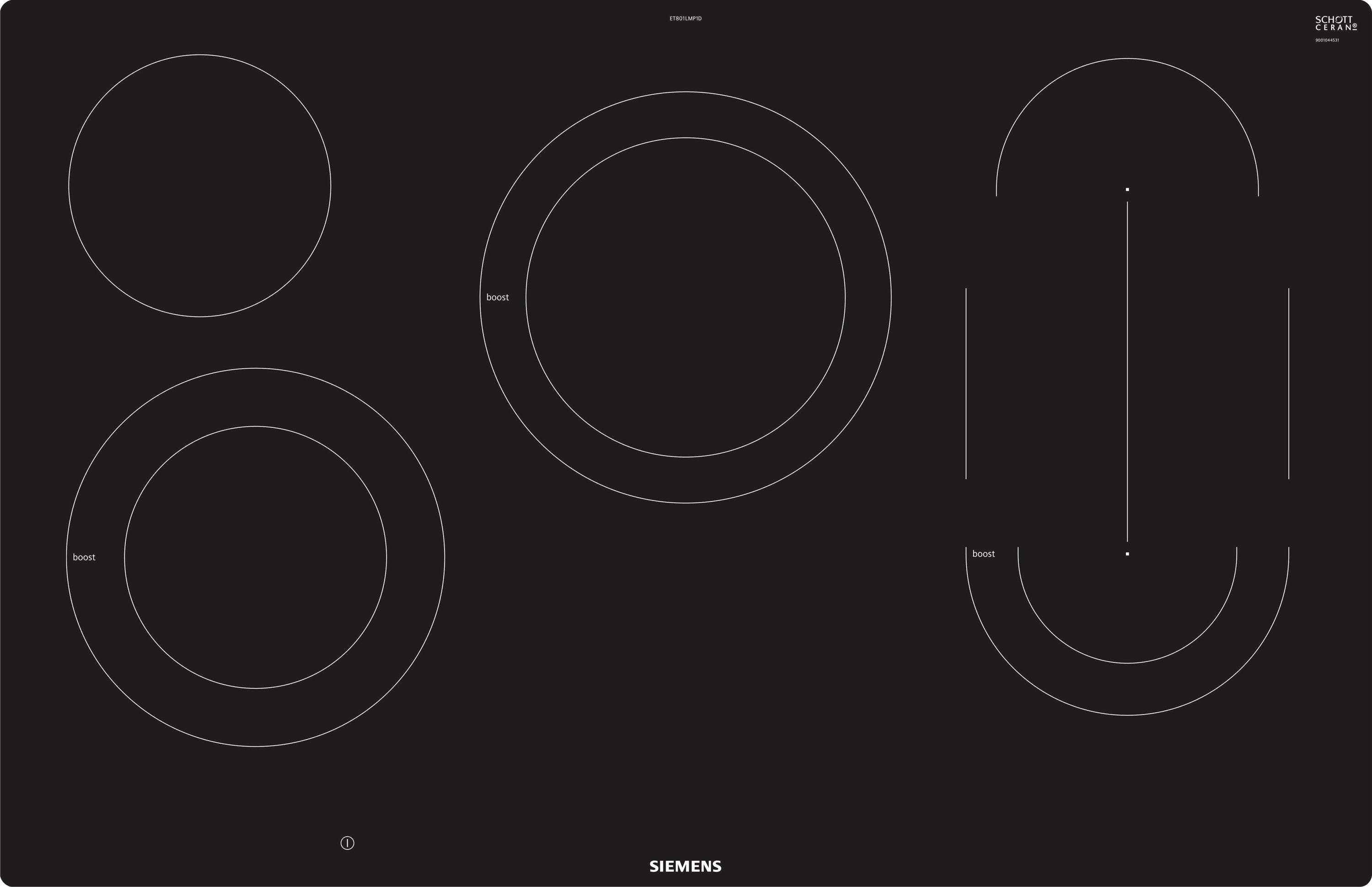 Siemens Et801lmp1d Iq500, Placa Autosuficiente Negra Et801lmp1d