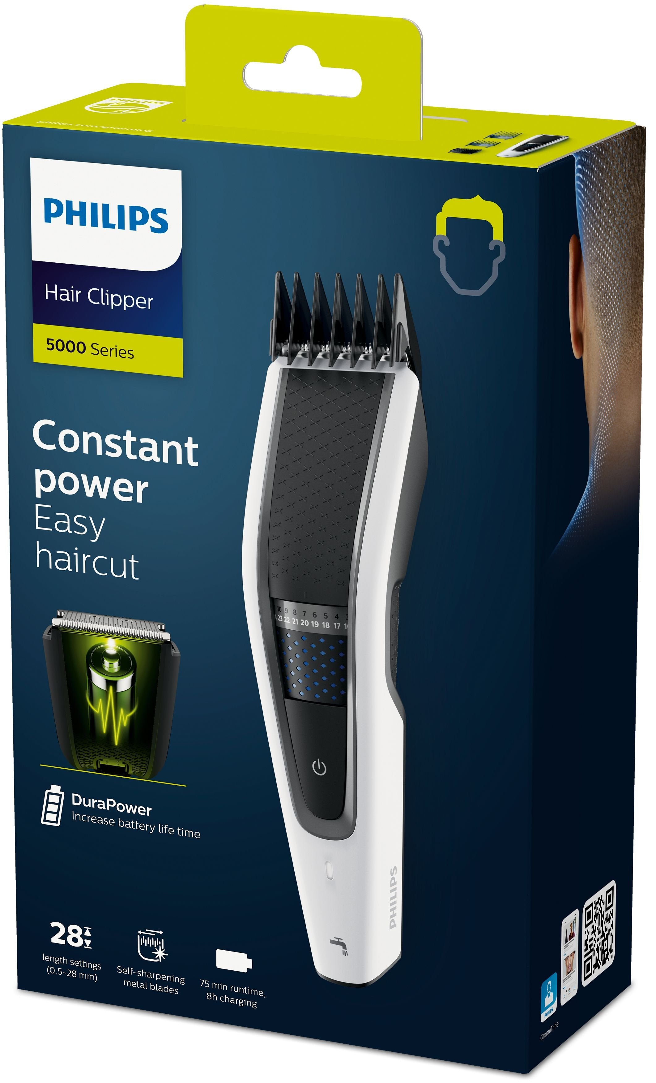 EAN 8710103901532 - Philips 5000 series HC5610/15 cortadora de pelo y maquinilla Negro, Blanco 28 Níquel-metal hidruro (NiMH) imagen 3