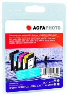EAN 4250164824943 - AgfaPhoto LC980/1100 cartucho de tinta 4 pieza(s) Alto rendimiento (XL) Negro, Cian, Magenta, Amarillo imagen 1