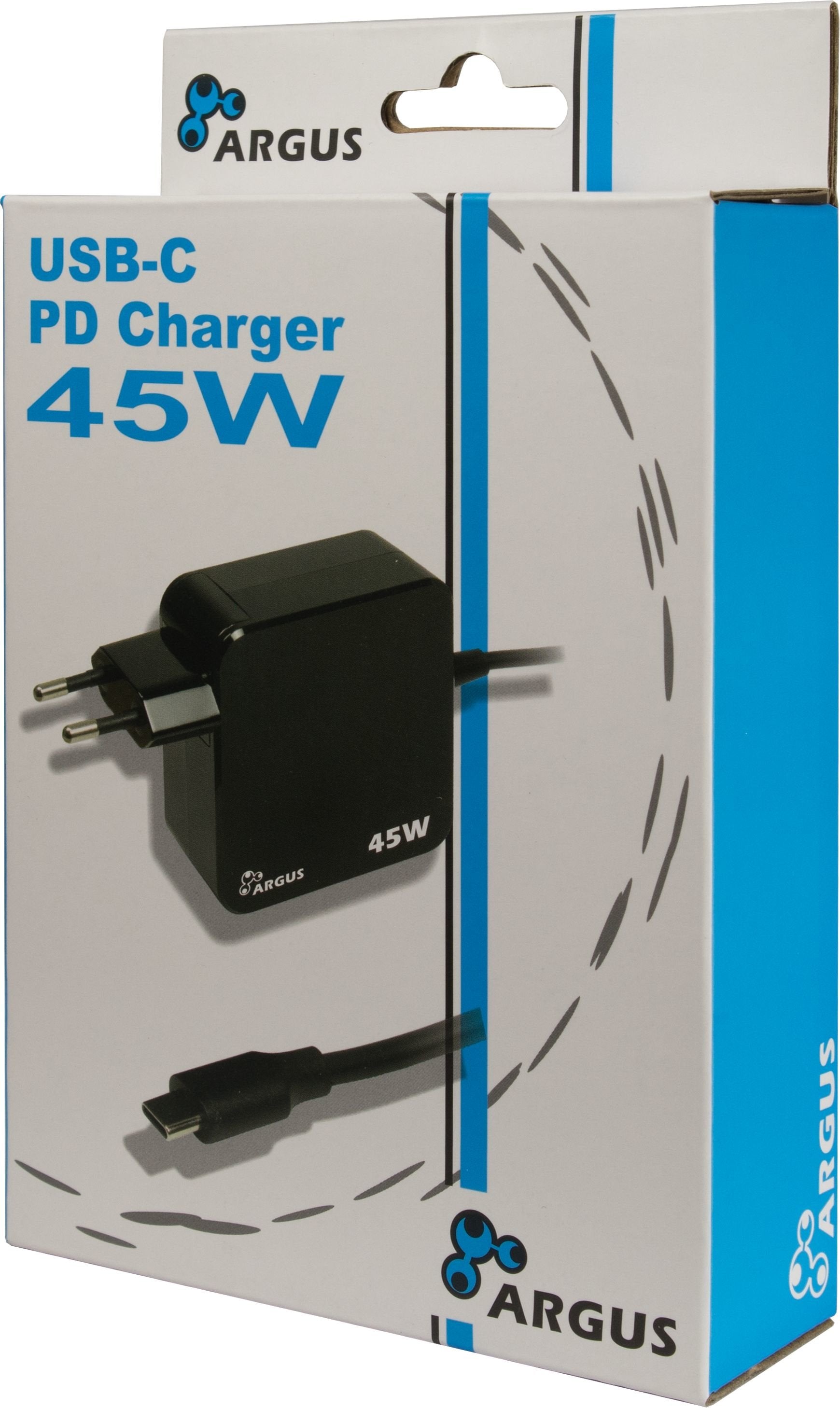Inter Tech Cargador Usb-C 45w Negro Pd-2045