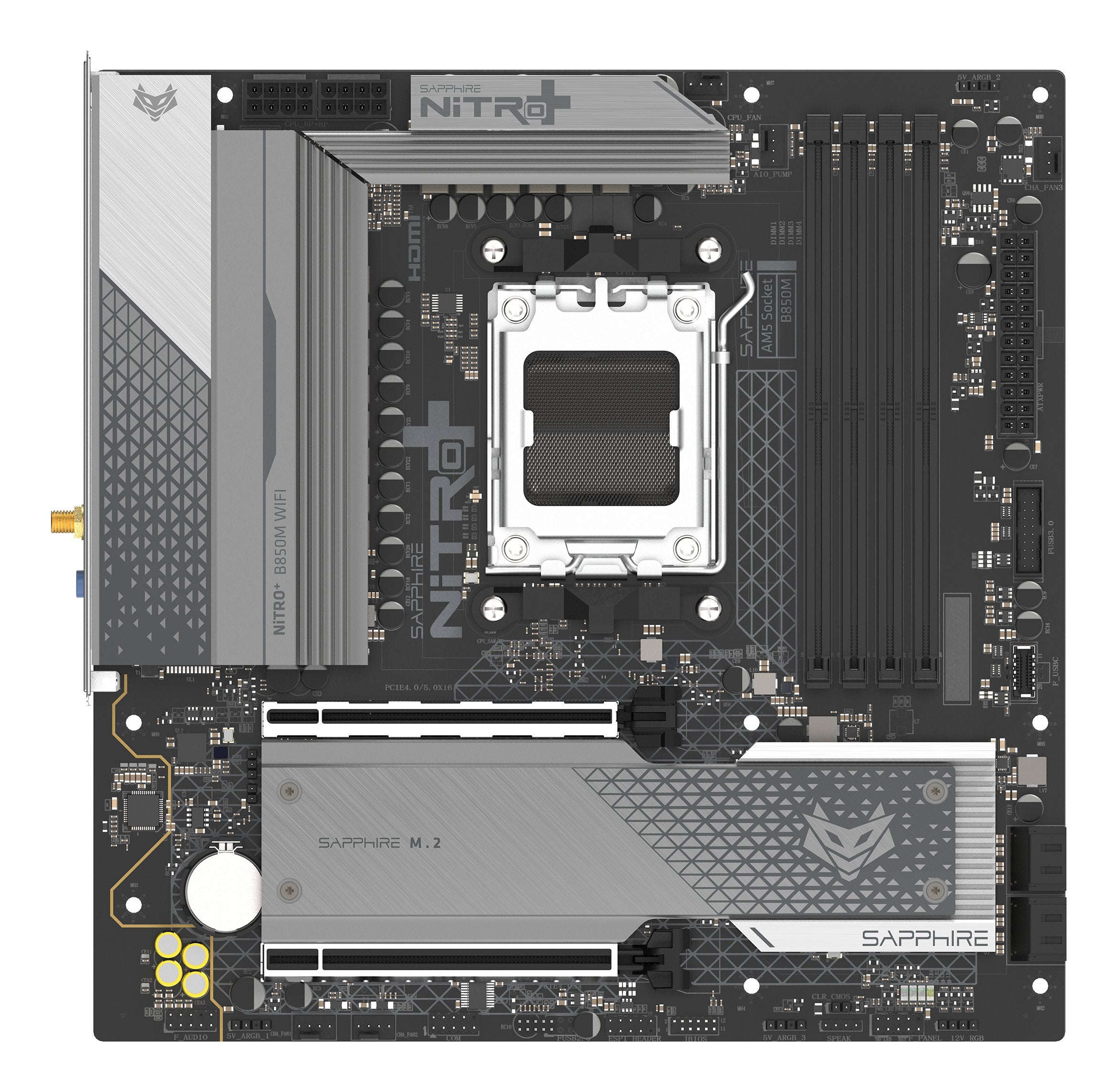 EAN 4895106296916 - Sapphire NITRO+ B850M WIFI AMD B850 Zócalo AM5 micro ATX imagen 1