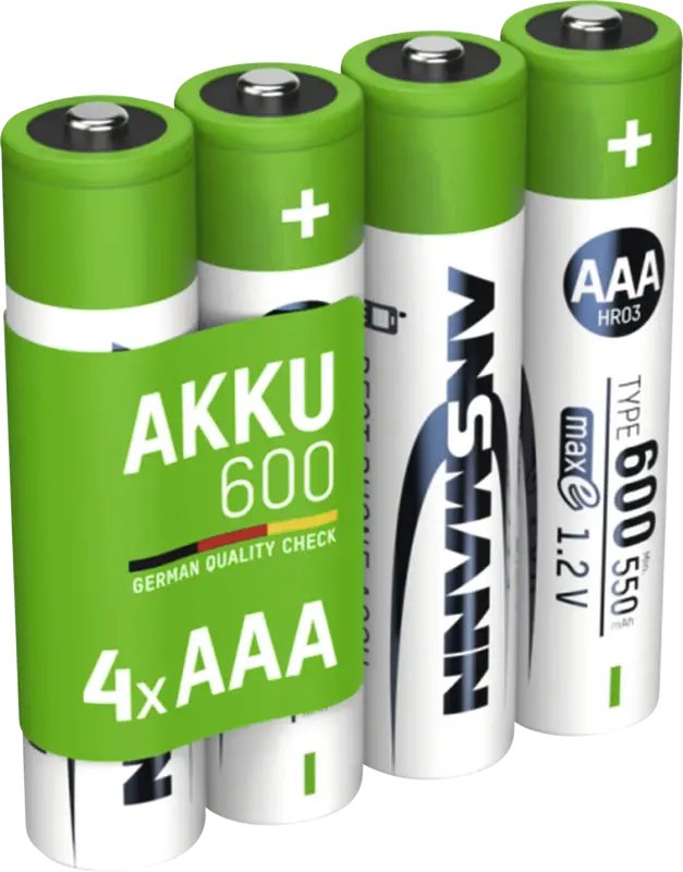 1x4 Ansmann Nimh Akku Micro Aaa Typ 600 Min.550 Mah 1311-0022
