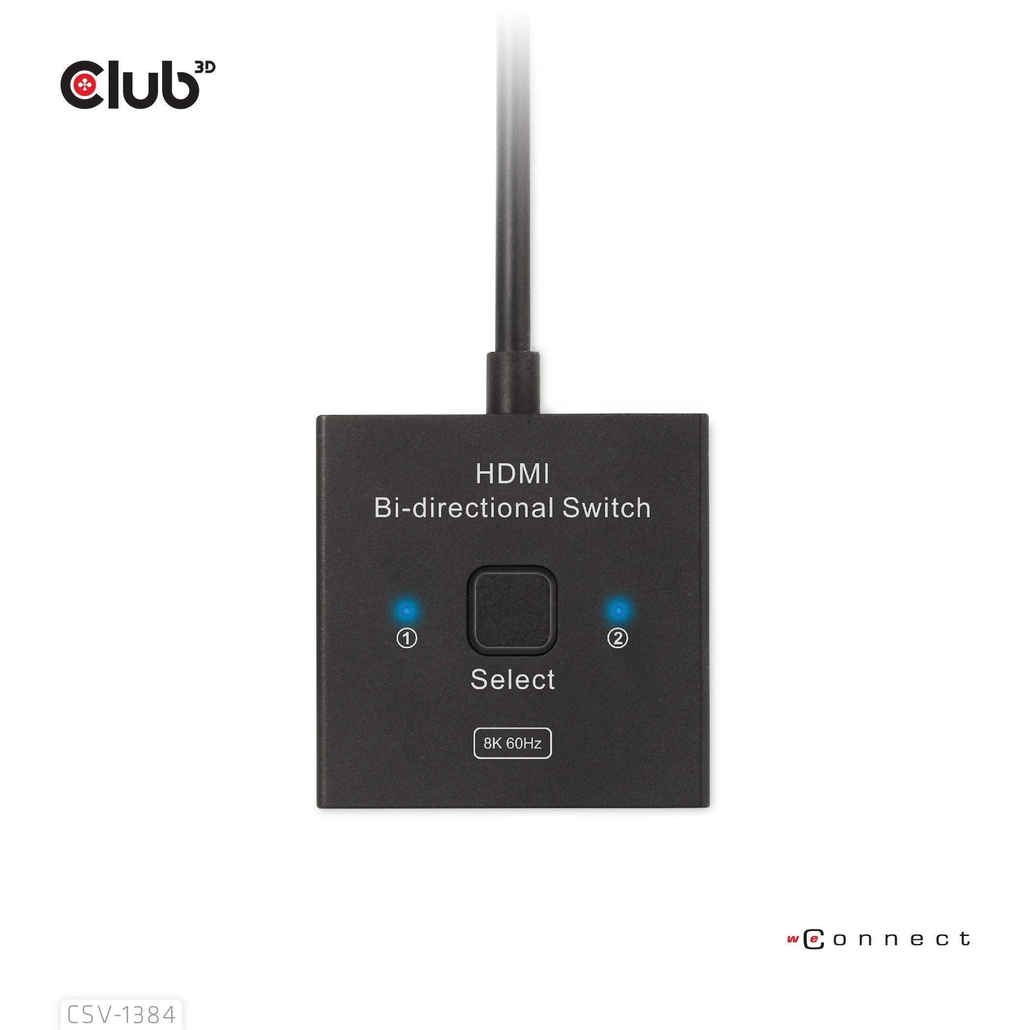 Club3d Hdmi Switch 2-In-1 Bidirektional 8k60hz 4k120hz Uhd Retail