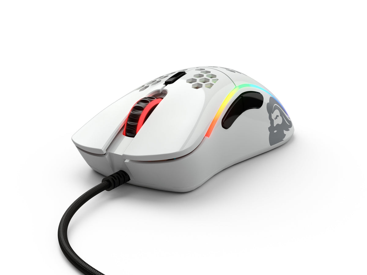 Souris Filaire Gamer Glorious Pc Gaming Race Model D Rgb (Blanc Brillant)