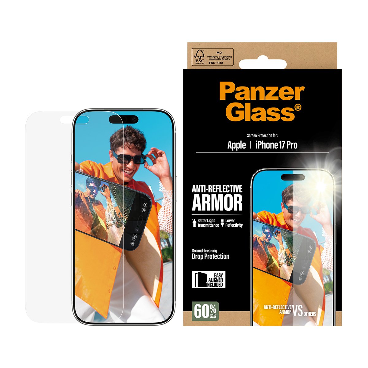 EAN 5715685026737 - PanzerGlass ® Anti-Reflective Armor Screen Protector iPhone 17 Pro w. EasyAligner Protector de pantalla A imagen 2