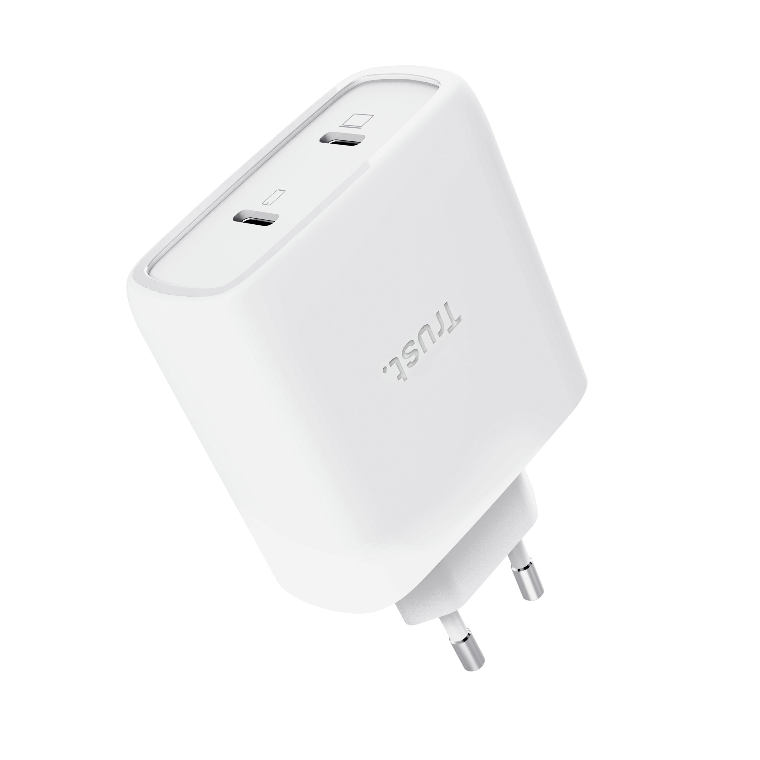 Cargador Usb Gan Trust Maxo 65w 2xusb-C Incluye Cable Usb-C 2m Color Blanco