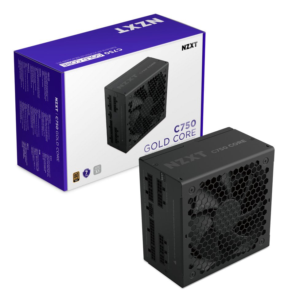 Nzxt C750 Gold Core (Negro, 1x 12-Pin High Power Gpu, 3x Pcie, Cable-Management, 750 Watt) Pa-7g3bb-Eu