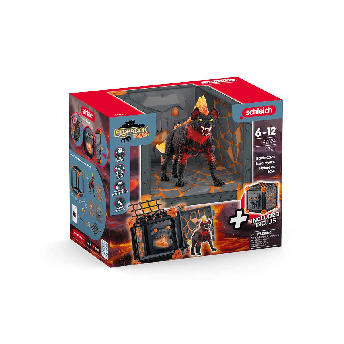 Schleich Eldrador Creatures Battlecave Lava Hyena, Figura De Juguete 42674