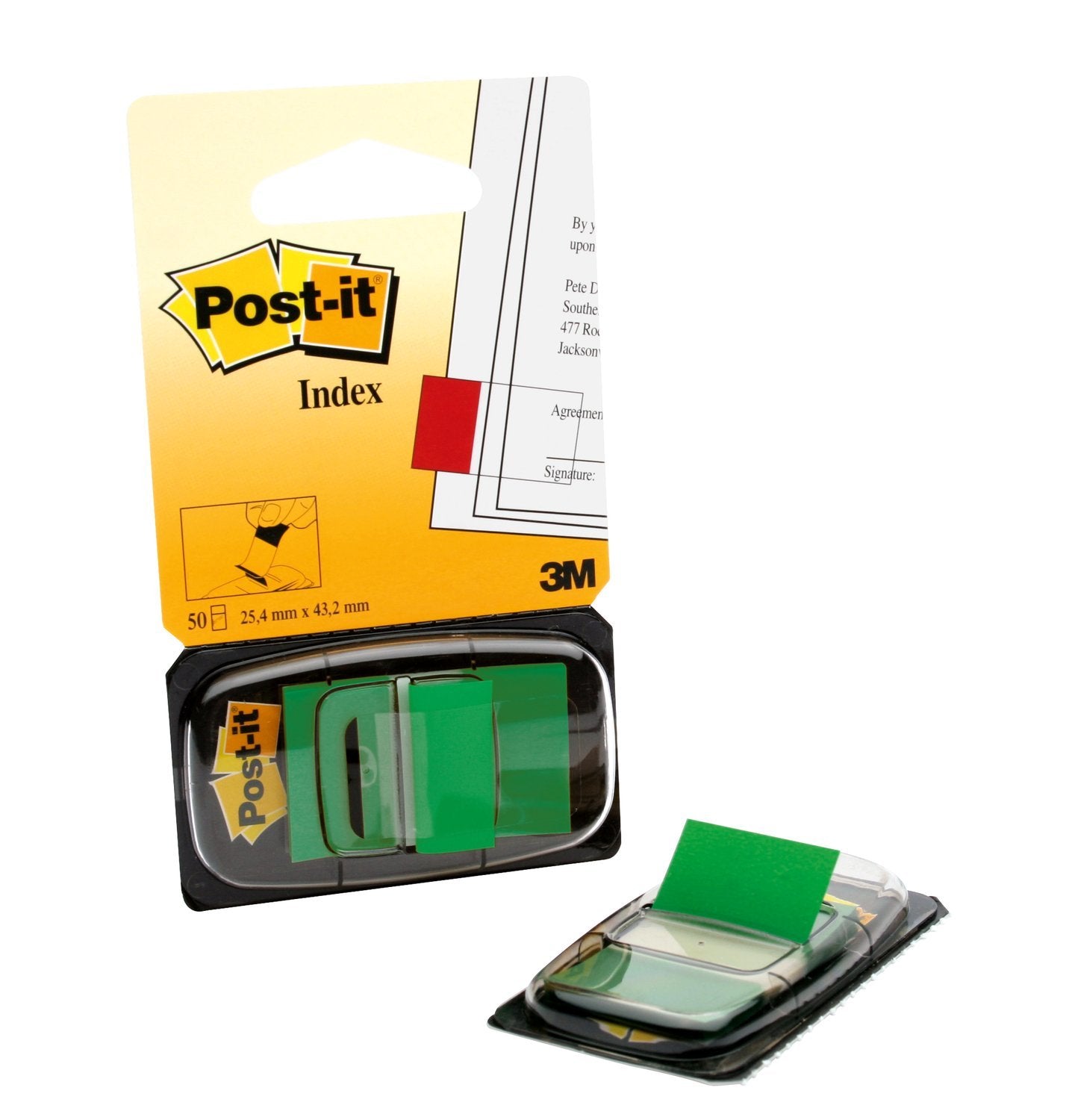 Marcador Index Post-It Mediano 3m Dispensador 50 Unidades Verde