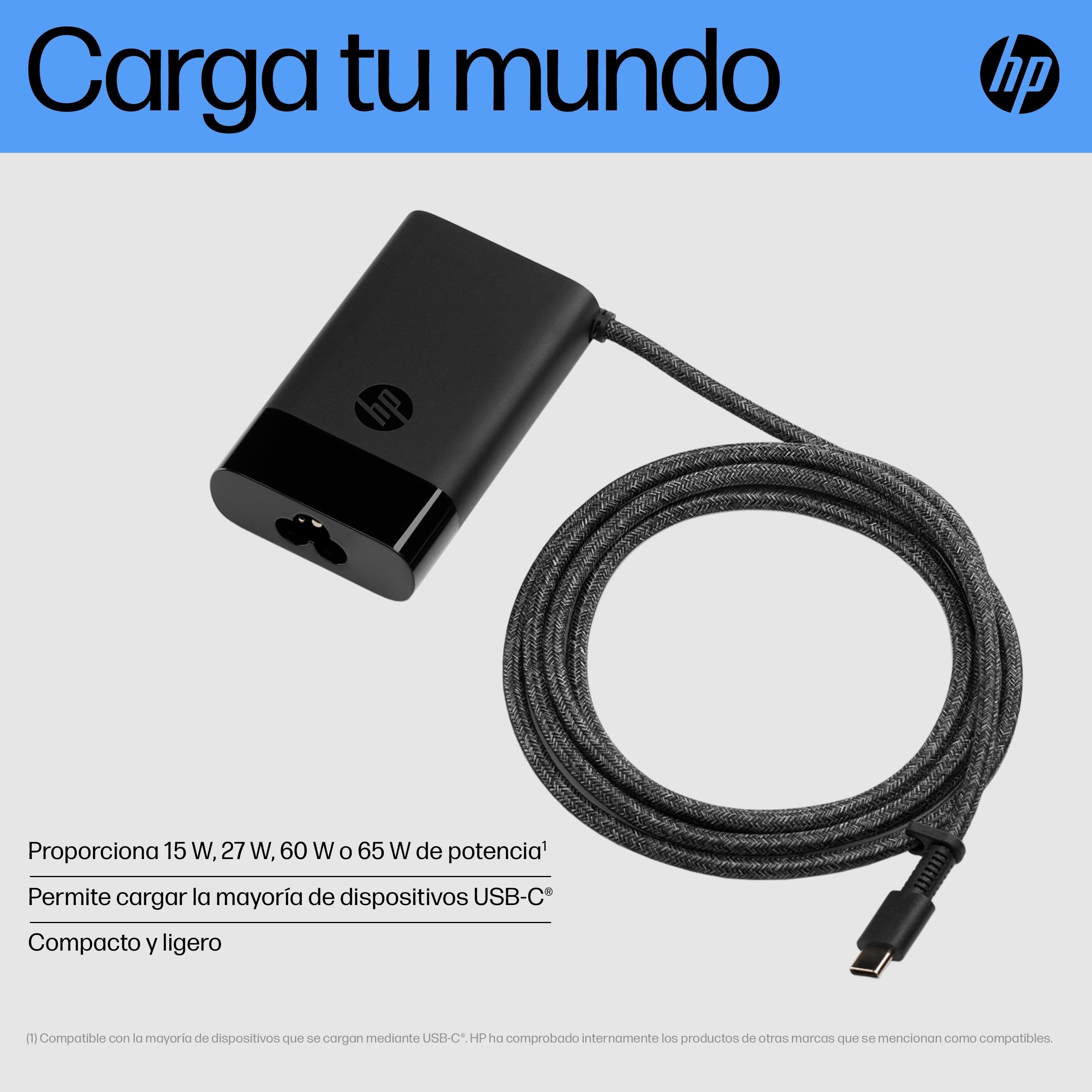 Cargador Para Portátil Usb-C De 65 W Hp 115/230v